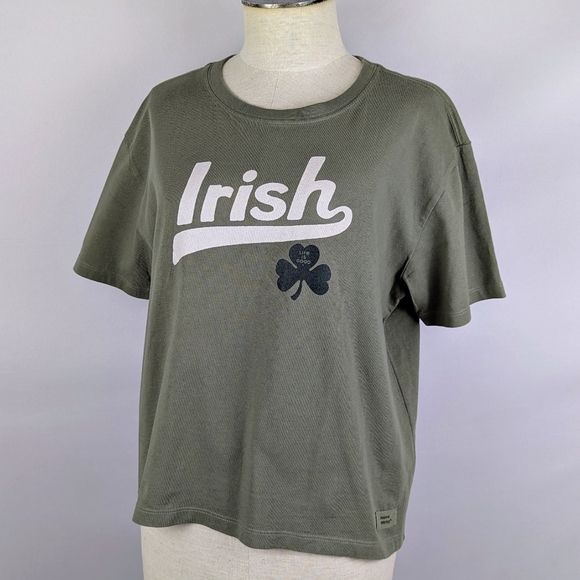 Life Is Good Ballyard Irish Clover Crusher Tee Crew Neck Short Sleeve Moss M NWT - Picture 9 of 10